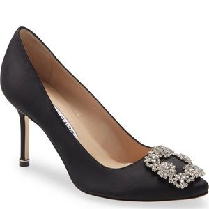 Manolo Blahnik  Hangisi Crystal Buckle Pump